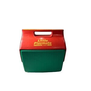 RARE Vintage Igloo Little Playmate Cooler Luchbox Teal/Red Greenish Orange